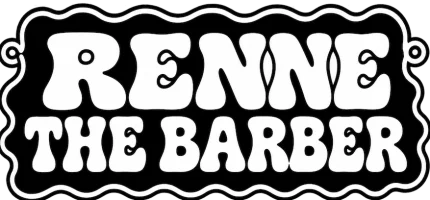 Renne The Barber Logo in Schwarz-Weiß